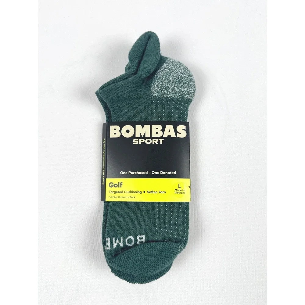 Bombas Sport Men's Golf Ankle Socks Mountain Green Size Large